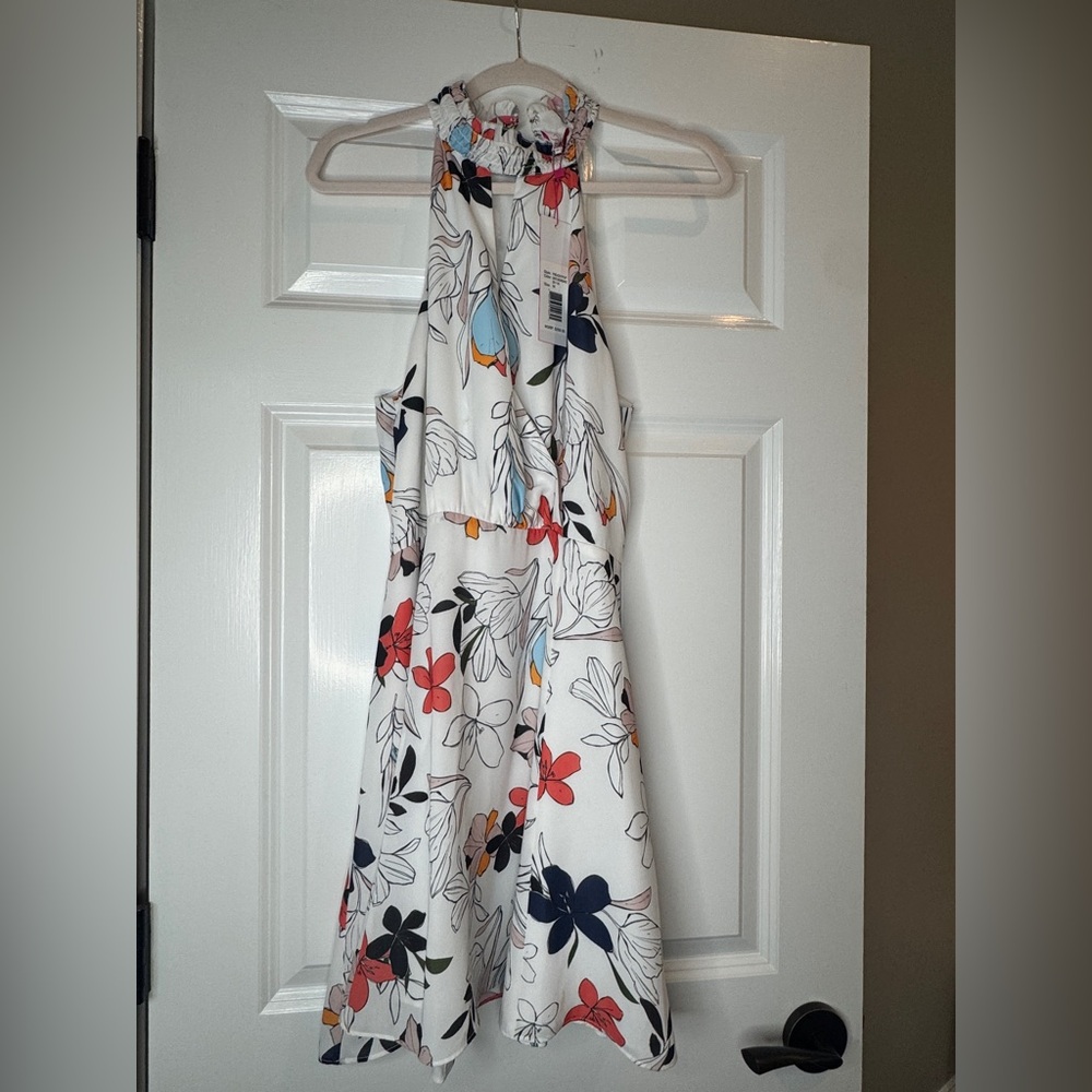 Parker NWT Floral Faux Wrap Halter Dress